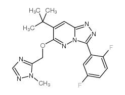 3-(2,5-二氟苯基)-7-(1,1-二甲基乙基)-6-[(1-甲基-1H-1,2,4-噻唑-5-基)甲氧基]-1,2,4-噻唑并[4,3-b]吡哒嗪结构式