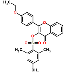 2-(4-Ethoxyphenyl)-4-oxo-4H-chromen-3-yl 2,4,6-trimethylbenzenesulfonate结构式