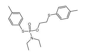 Thiophosphorsaeure-O-[2-(p-tolylmercapto)]-ethylester-S-p-tolylester-diethylamid结构式