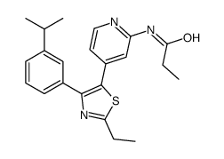 N-[4-[2-ethyl-4-(3-propan-2-ylphenyl)-1,3-thiazol-5-yl]pyridin-2-yl]propanamide Structure