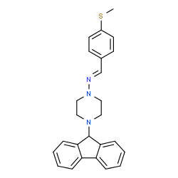 4-(9H-fluoren-9-yl)-N-[4-(methylsulfanyl)benzylidene]-1-piperazinamine结构式