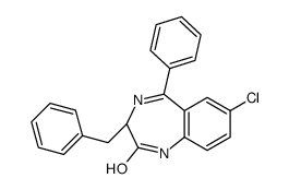 (3S)-3-benzyl-7-chloro-5-phenyl-1,3-dihydro-1,4-benzodiazepin-2-one Structure