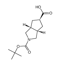 rel-(3aR,5S,6aS)-2-[(tert-butoxy)carbonyl]-octahydrocyclopenta[c]pyrrole-5-carboxylic acid structure