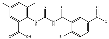 2-[[[(2-bromo-5-nitrobenzoyl)amino]thioxomethyl]amino]-3,5-diiodo-benzoic acid picture