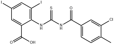 2-[[[(3-chloro-4-methylbenzoyl)amino]thioxomethyl]amino]-3,5-diiodo-benzoic acid结构式