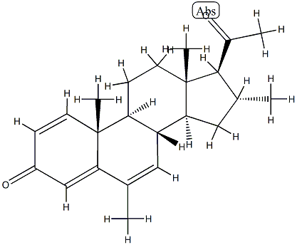 6,16α-Dimethyl-pregna-1,4,6-triene-3,20-dione结构式