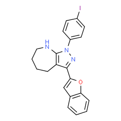 Pyrazolo[3,4-b]azepine, 3-(2-benzofuranyl)-1,4,5,6,7,8-hexahydro-1-(4-iodophenyl)- (9CI) picture