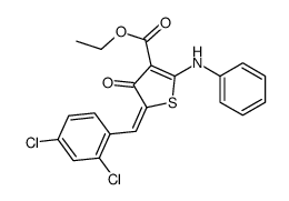 ethyl (5Z)-2-anilino-5-[(2,4-dichlorophenyl)methylidene]-4-oxothiophene-3-carboxylate结构式