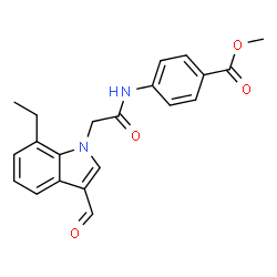 Benzoic acid, 4-[[(7-ethyl-3-formyl-1H-indol-1-yl)acetyl]amino]-, methyl ester (9CI) Structure