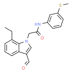 1H-Indole-1-acetamide,7-ethyl-3-formyl-N-[3-(methylthio)phenyl]-(9CI) structure