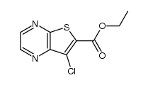 7-chloro-thieno[2,3-b]pyrazine-6-carboxylic acid ethyl ester结构式