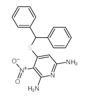 4-benzhydrylsulfanyl-3-nitro-pyridine-2,6-diamine picture