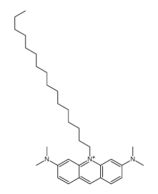 10-hexadecyl-3-N,3-N,6-N,6-N-tetramethylacridin-10-ium-3,6-diamine结构式