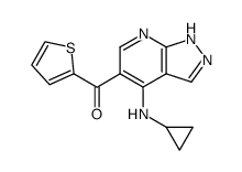 [4-(cyclopropylamino)-1H-pyrazolo[3,4-b]pyridin-5-yl]-thien-2-ylmethanone结构式