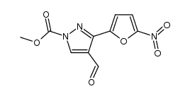 4-formyl-3-(5-nitro-furan-2-yl)-pyrazole-1-carboxylic acid methyl ester Structure