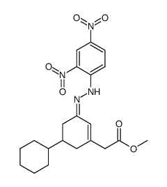 {5-[(2,4-Dinitro-phenyl)-hydrazono]-bicyclohexyl-3-en-3-yl}-acetic acid methyl ester结构式