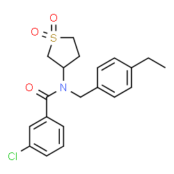 3-chloro-N-(1,1-dioxidotetrahydrothiophen-3-yl)-N-(4-ethylbenzyl)benzamide structure