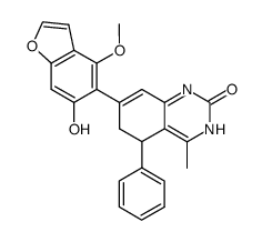 7-(6-hydroxy-4-methoxy-benzofuran-5-yl)-4-methyl-5-phenyl-5,6-dihydro-1(3)H-quinazolin-2-one Structure