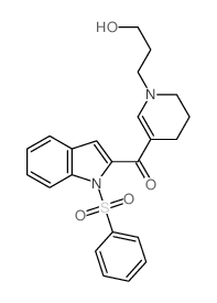 [1-(benzenesulfonyl)indol-2-yl]-[1-(3-hydroxypropyl)-5,6-dihydro-4H-pyridin-3-yl]methanone structure