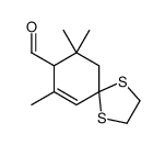7,9,9-trimethyl-1,4-dithiaspiro[4.5]dec-6-ene-8-carbaldehyde结构式