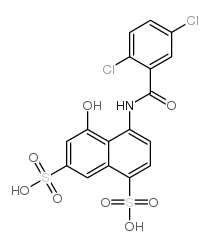 8-(2,5-dichlorobenzamido)-1-naphthol-3,5-disulfonic acid structure