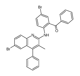 5-bromo-2-(6-bromo-3-methyl-4-phenyl-quinolin-2-ylamino)-benzophenone Structure