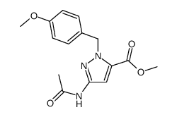 5-acetylamino-2-(4-methoxybenzyl)-2H-pyrazole-3-carboxylic acid methyl ester结构式