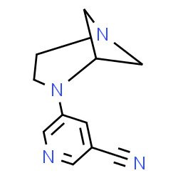 3-Pyridinecarbonitrile,5-(1,4-diazabicyclo[3.1.1]hept-4-yl)-(9CI)结构式