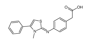 2-[4-[(3-methyl-4-phenyl-1,3-thiazol-2-ylidene)amino]phenyl]acetic acid Structure
