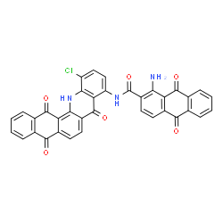 1-Amino-N-(12-chloro-5,8,13,14-tetrahydro-5,8,14-trioxonaphth[2,3-c]acridin-9-yl)-9,10-dihydro-9,10-dioxoanthracene-2-carboxamide结构式