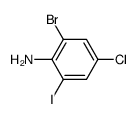 2-溴-4-氯-6-碘苯胺结构式