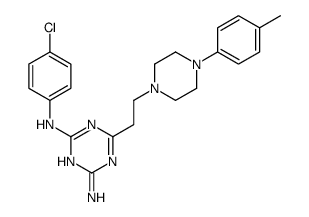 2-N-(4-chlorophenyl)-6-[2-[4-(4-methylphenyl)piperazin-1-yl]ethyl]-1,3,5-triazine-2,4-diamine结构式