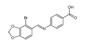 4-[(4-bromo-1,3-benzodioxol-5-yl)methylideneamino]benzoic acid结构式