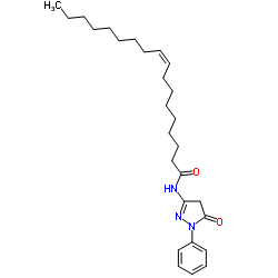 N-(4,5-二氢-5-氧代-1-苯基-1H-吡唑-3-基)-9-十八烯酰胺结构式