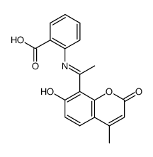 N-(4-methyl-7-hydroxy-8-aceto-coumarinylidene)anthranilic acid Structure