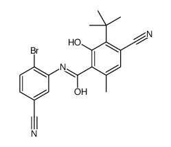 3-tert-butyl-4,5'-dicyano-6-methyl-2'-bromosalicylanilide结构式