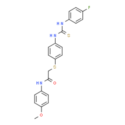 2-[(4-([(4-FLUOROANILINO)CARBOTHIOYL]AMINO)PHENYL)SULFANYL]-N-(4-METHOXYPHENYL)ACETAMIDE结构式