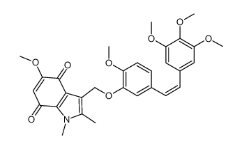 5-methoxy-3-((3,4,4',5-tetramethoxy-(Z)-stilbene-3'-yl)oxy)methyl-1,2-dimethylindole-4,7-dione结构式
