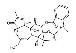 12-<2-methylaminobenzoyl>-4-deoxyphorbol-13-acetate结构式