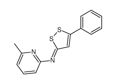 6-methyl-2-(5-phenyl-1,2-dithiol-3-ylideneamino)pyridine Structure