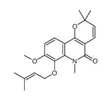 8-methoxy-2,2,6-trimethyl-7-(3-methylbut-2-enoxy)pyrano[3,2-c]quinolin-5-one结构式