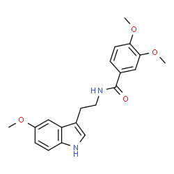 3,4-Dimethoxy-N-[2-(5-methoxy-1H-indol-3-yl)ethyl]benzamide结构式