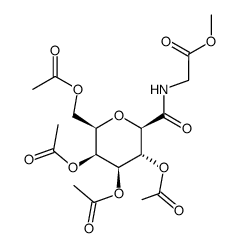 N-[(2,3,4,6-tetra-O-acetyl-β-D-galactopyranosyl)carbonyl]glycine methyl ester结构式