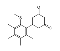5-(2,3,4,5-tetramethyl-6-methylsulfanylphenyl)cyclohexane-1,3-dione结构式