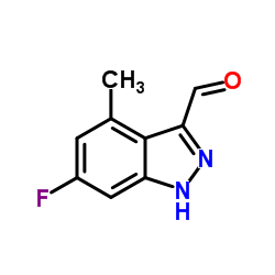 6-Fluoro-4-methyl-1H-indazole-3-carbaldehyde结构式