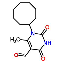 1-Cyclooctyl-6-methyl-2,4-dioxo-1,2,3,4-tetrahydro-5-pyrimidinecarbaldehyde结构式