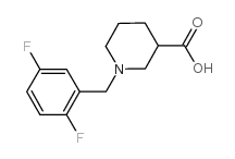 1-(2,5-difluorobenzyl)piperidine-3-carboxylic acid structure