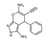 3,6-diamino-4-phenyl-2,4-dihydropyrano[2,3-c]pyrazole-5-carbonitrile结构式