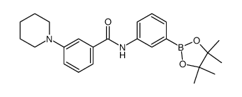 3-piperidino-N-[3-(4,4,5,5-tetramethyl-1,3,2-dioxaborolan-2-yl)phenyl]benzamide结构式