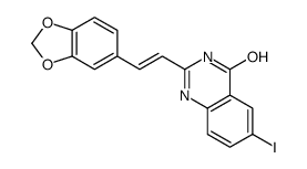 2-[2-(1,3-benzodioxol-5-yl)ethenyl]-6-iodo-1H-quinazolin-4-one Structure